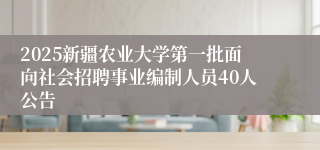 2025新疆农业大学第一批面向社会招聘事业编制人员40人公告
