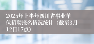 2025年上半年四川省事业单位招聘报名情况统计（截至3月12日17点）