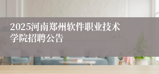 2025河南郑州软件职业技术学院招聘公告