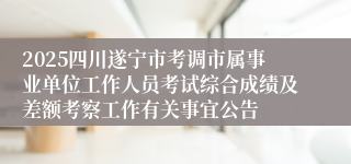 2025四川遂宁市考调市属事业单位工作人员考试综合成绩及差额考察工作有关事宜公告