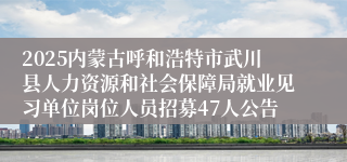 2025内蒙古呼和浩特市武川县人力资源和社会保障局就业见习单位岗位人员招募47人公告