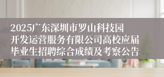 2025广东深圳市罗山科技园开发运营服务有限公司高校应届毕业生招聘综合成绩及考察公告