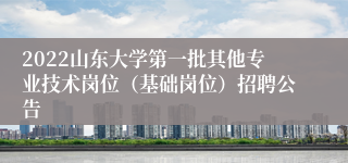 2022山东大学第一批其他专业技术岗位（基础岗位）招聘公告