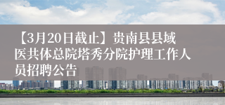 【3月20日截止】贵南县县域医共体总院塔秀分院护理工作人员招聘公告