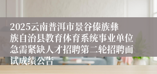 2025云南普洱市景谷傣族彝族自治县教育体育系统事业单位急需紧缺人才招聘第二轮招聘面试成绩公告