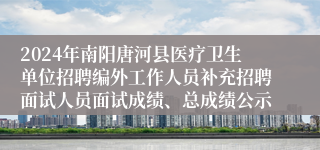 2024年南阳唐河县医疗卫生单位招聘编外工作人员补充招聘面试人员面试成绩、总成绩公示