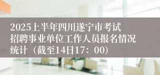 2025上半年四川遂宁市考试招聘事业单位工作人员报名情况统计（截至14日17：00）