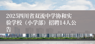 2025四川省双流中学协和实验学校（小学部）招聘14人公告