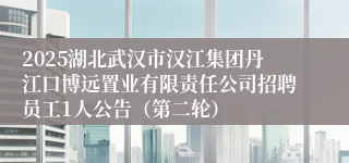 2025湖北武汉市汉江集团丹江口博远置业有限责任公司招聘员工1人公告（第二轮）