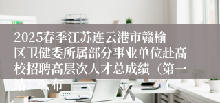 2025春季江苏连云港市赣榆区卫健委所属部分事业单位赴高校招聘高层次人才总成绩（第一站）公布