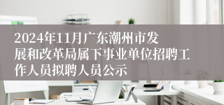 2024年11月广东潮州市发展和改革局属下事业单位招聘工作人员拟聘人员公示