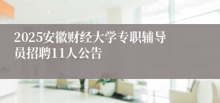 2025安徽财经大学专职辅导员招聘11人公告