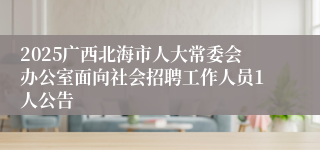 2025广西北海市人大常委会办公室面向社会招聘工作人员1人公告