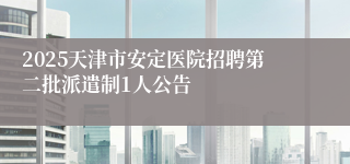 2025天津市安定医院招聘第二批派遣制1人公告