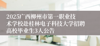 2025广西柳州市第一职业技术学校赴桂林电子科技大学招聘高校毕业生3人公告