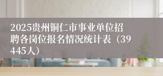 2025贵州铜仁市事业单位招聘各岗位报名情况统计表（39445人）