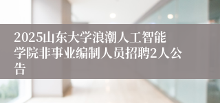 2025山东大学浪潮人工智能学院非事业编制人员招聘2人公告