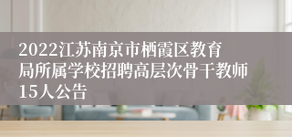 2022江苏南京市栖霞区教育局所属学校招聘高层次骨干教师15人公告