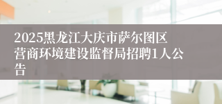 2025黑龙江大庆市萨尔图区营商环境建设监督局招聘1人公告