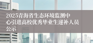 2025青海省生态环境监测中心引进高校优秀毕业生递补人员公示