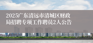 2025广东清远市清城区财政局招聘专项工作聘员2人公告