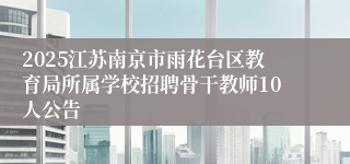 2025江苏南京市雨花台区教育局所属学校招聘骨干教师10人公告