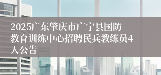 2025广东肇庆市广宁县国防教育训练中心招聘民兵教练员4人公告
