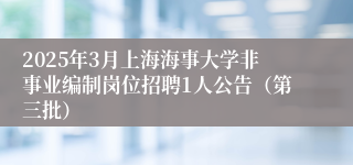2025年3月上海海事大学非事业编制岗位招聘1人公告（第三批）