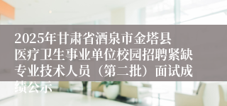 2025年甘肃省酒泉市金塔县医疗卫生事业单位校园招聘紧缺专业技术人员（第二批）面试成绩公示
