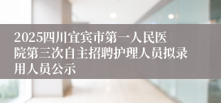 2025四川宜宾市第一人民医院第三次自主招聘护理人员拟录用人员公示