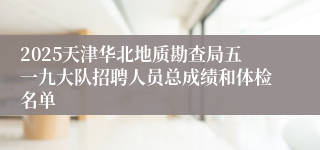 2025天津华北地质勘查局五一九大队招聘人员总成绩和体检名单
