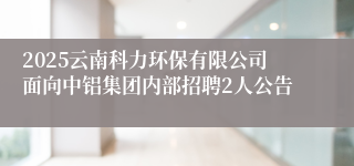 2025云南科力环保有限公司面向中铝集团内部招聘2人公告