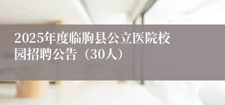2025年度临朐县公立医院校园招聘公告（30人）