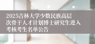 2025吉林大学少数民族高层次骨干人才计划博士研究生进入考核考生名单公告