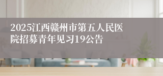 2025江西赣州市第五人民医院招募青年见习19公告