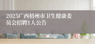 2025广西梧州市卫生健康委员会招聘1人公告