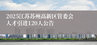 2025江苏苏州高新区管委会人才引进120人公告