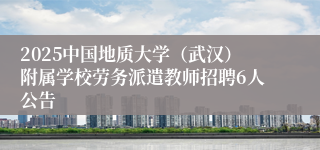 2025中国地质大学（武汉）附属学校劳务派遣教师招聘6人公告