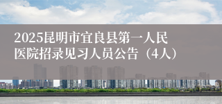 2025昆明市宜良县第一人民医院招录见习人员公告（4人）