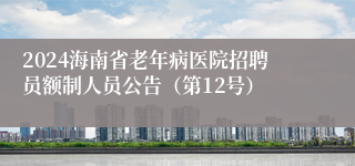 2024海南省老年病医院招聘员额制人员公告（第12号）