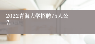 2022青海大学招聘75人公告