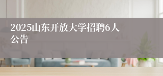 2025山东开放大学招聘6人公告