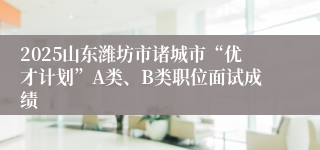 2025山东潍坊市诸城市“优才计划”A类、B类职位面试成绩
