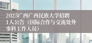 2025广西广西民族大学招聘1人公告（国际合作与交流处外事科工作人员）