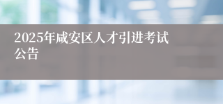 2025年咸安区人才引进考试公告