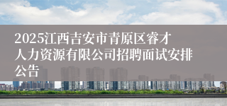 2025江西吉安市青原区睿才人力资源有限公司招聘面试安排公告