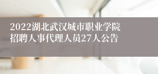 2022湖北武汉城市职业学院招聘人事代理人员27人公告