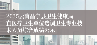 2025云南昌宁县卫生健康局直医疗卫生单位选调卫生专业技术人员综合成绩公示