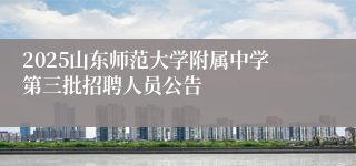 2025山东师范大学附属中学第三批招聘人员公告