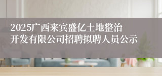 2025广西来宾盛亿土地整治开发有限公司招聘拟聘人员公示